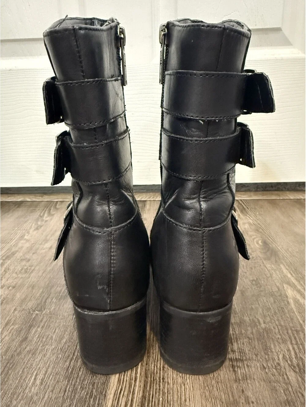 Harley Davidson Womens Leather Boots Shoes Medium Black Holly Sz 6M